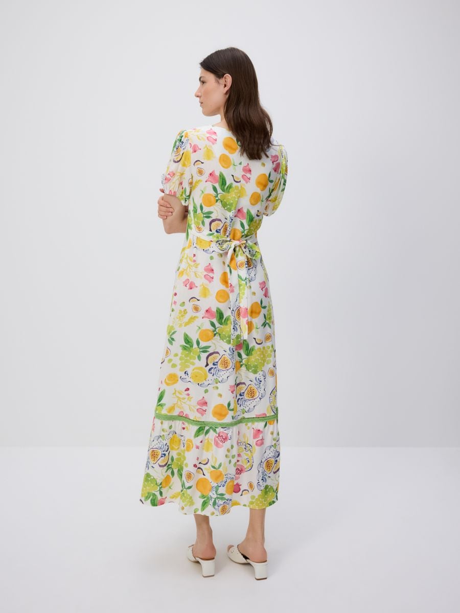 Viscose dress with original print - multicolor - RESERVED - 3