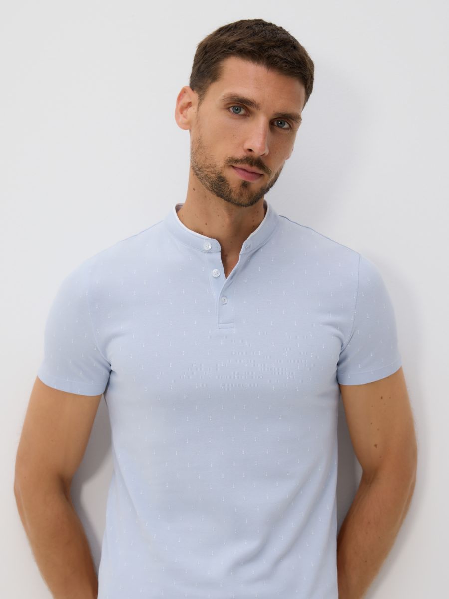 Regular pamučna polo majica - svijetlo plava - RESERVED