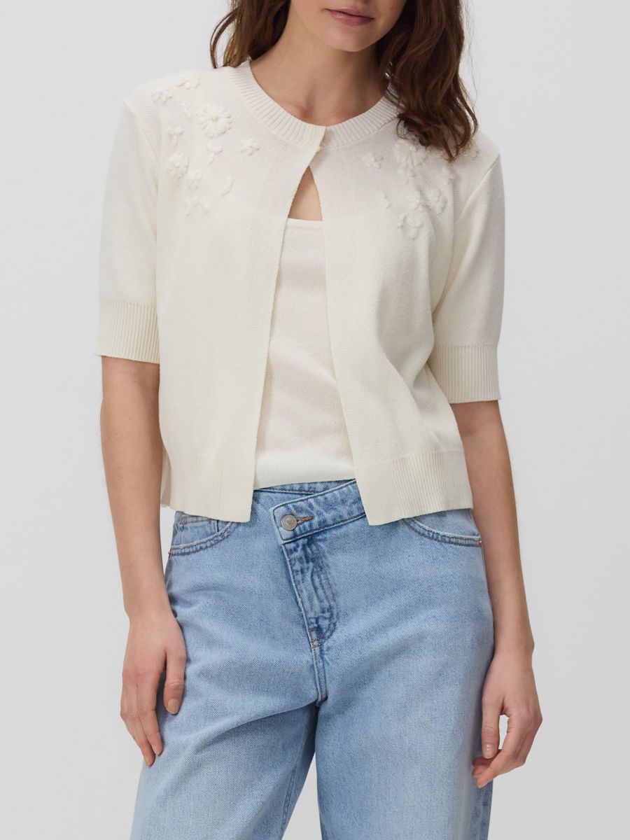 Sweater with knit top - cream - RESERVED - 5