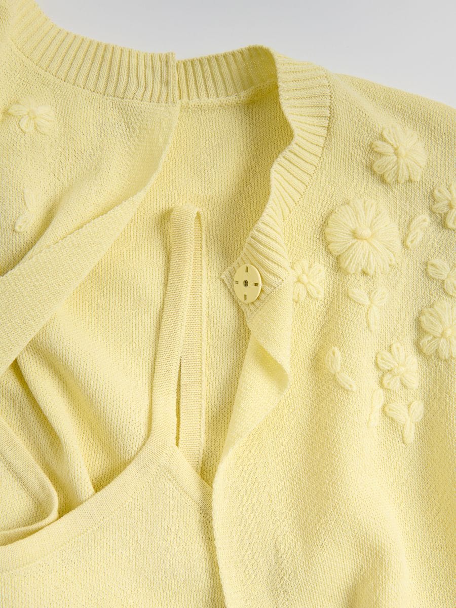 Sweater with knit top - light yellow - RESERVED - 6