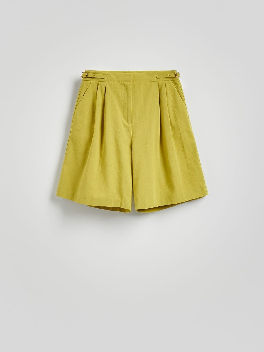 Shorts with linen blend - yellow green - RESERVED - 7