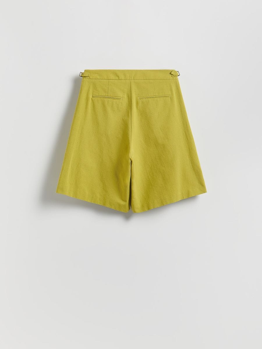 Shorts with linen blend - yellow green - RESERVED - 9