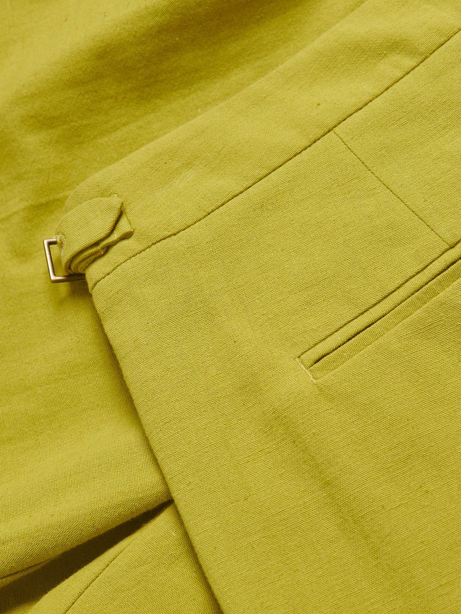 Shorts with linen blend - yellow green - RESERVED - 10
