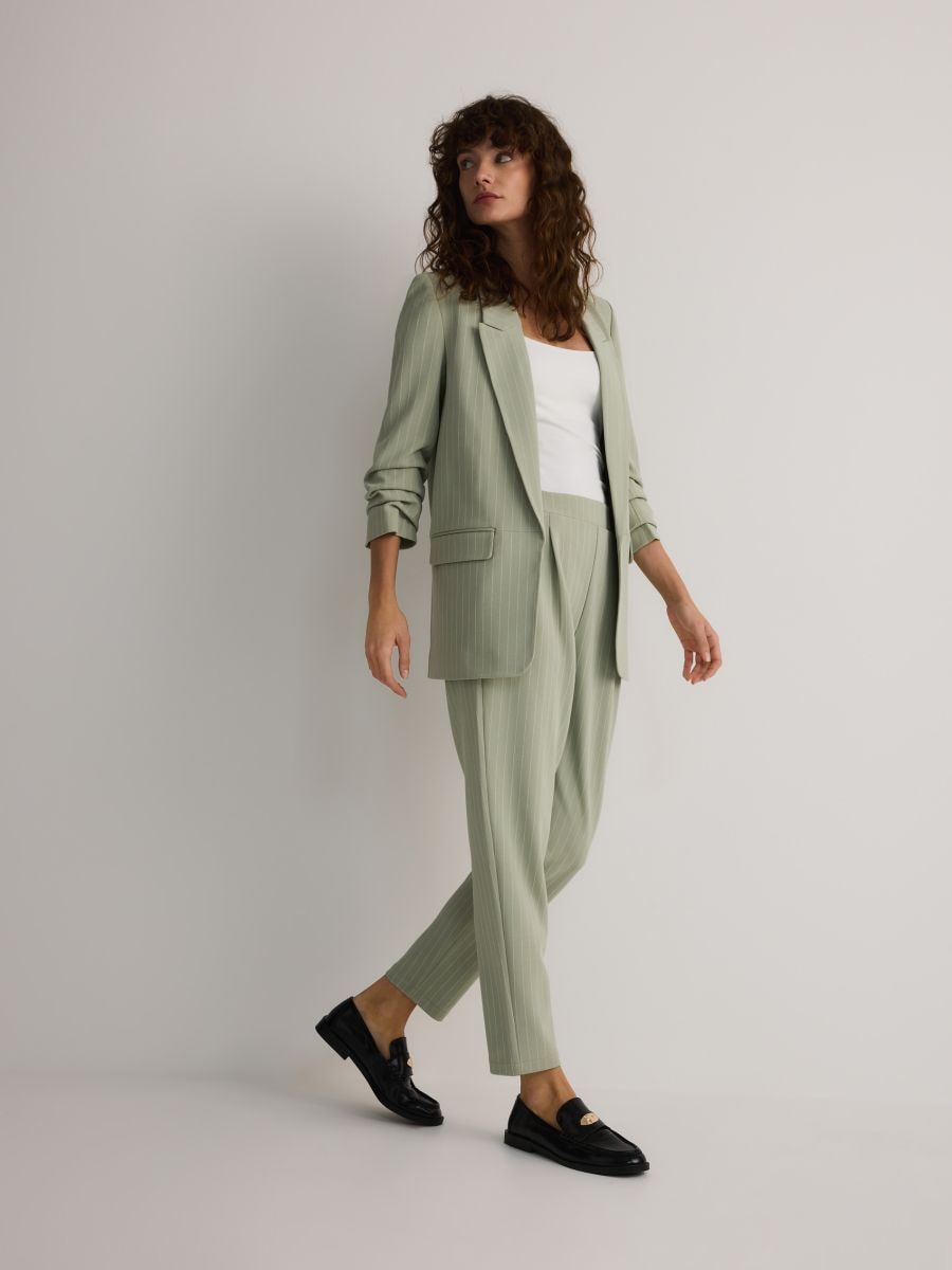 Pinstripe suit trousers - mint green - RESERVED - 4