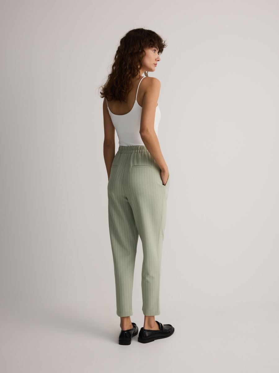 Pinstripe suit trousers - mint green - RESERVED - 5