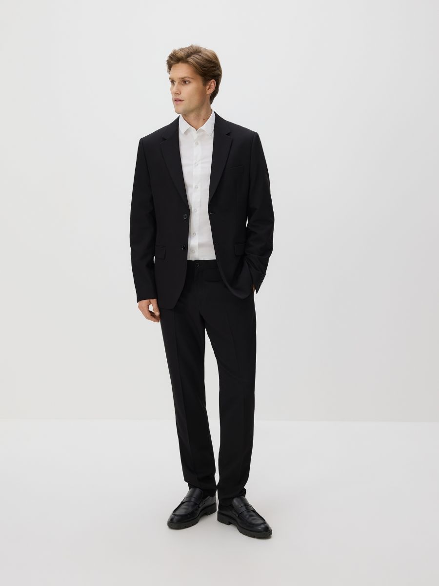 Slim fit suit trousers - black - RESERVED