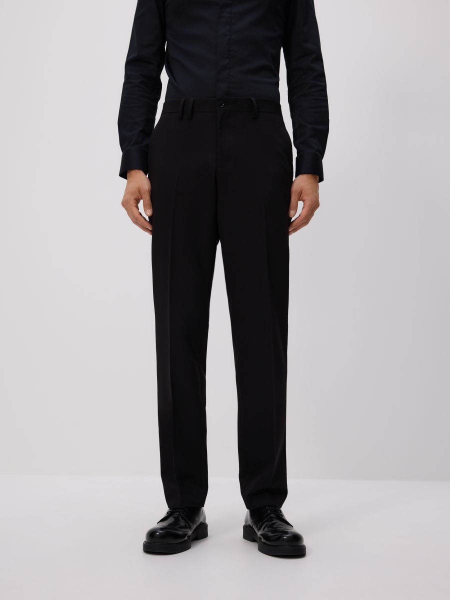 Костюмні штани slim fit - чорний - RESERVED