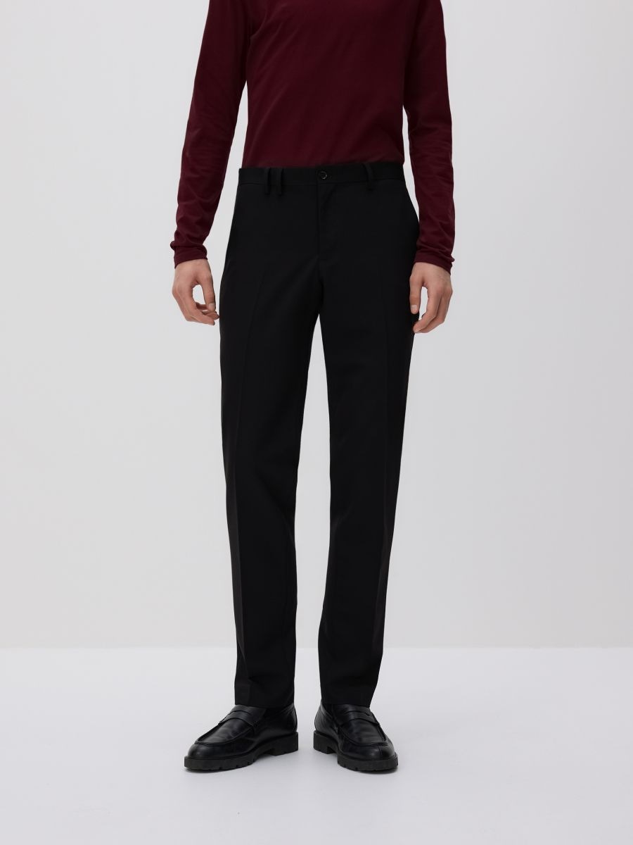 Slim fit suit trousers - black - RESERVED