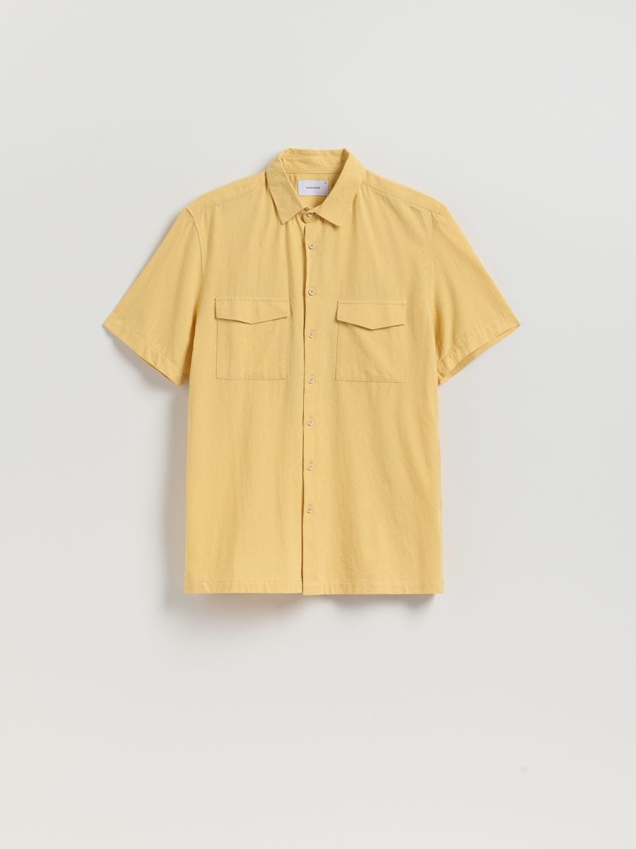 Regular fit cotton shirt - light yellow - RESERVED