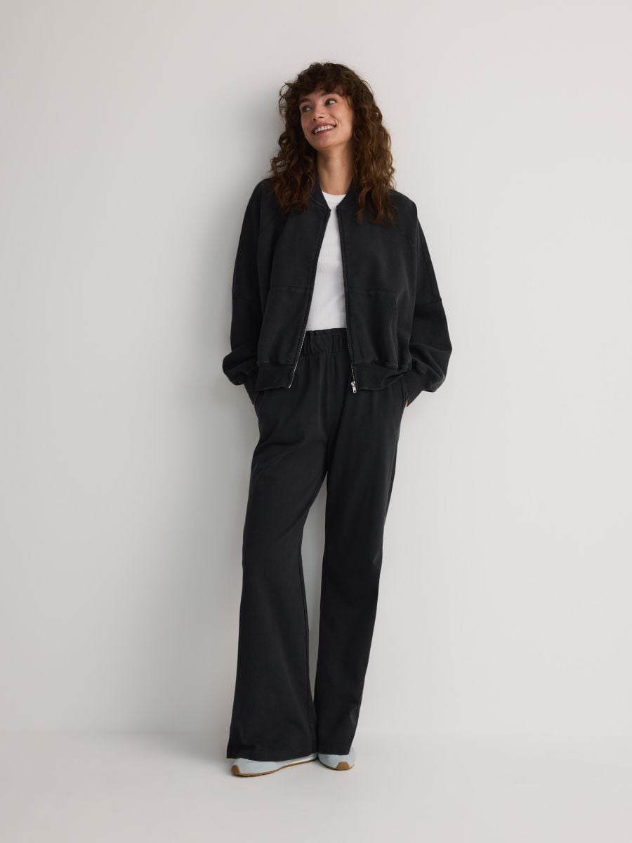 Flared sweatpants - dark grey - RESERVED - 3