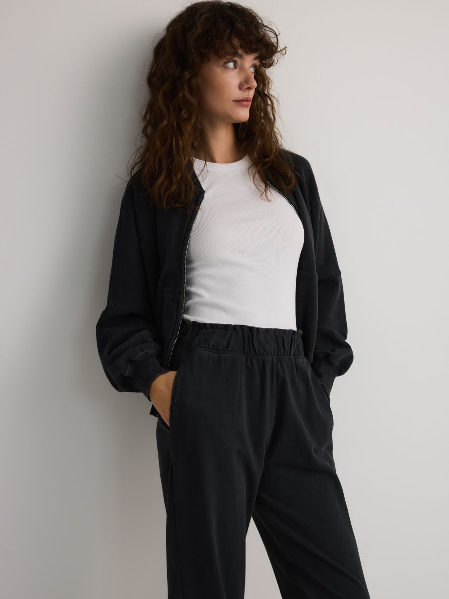 Flared sweatpants - dark grey - RESERVED - 4