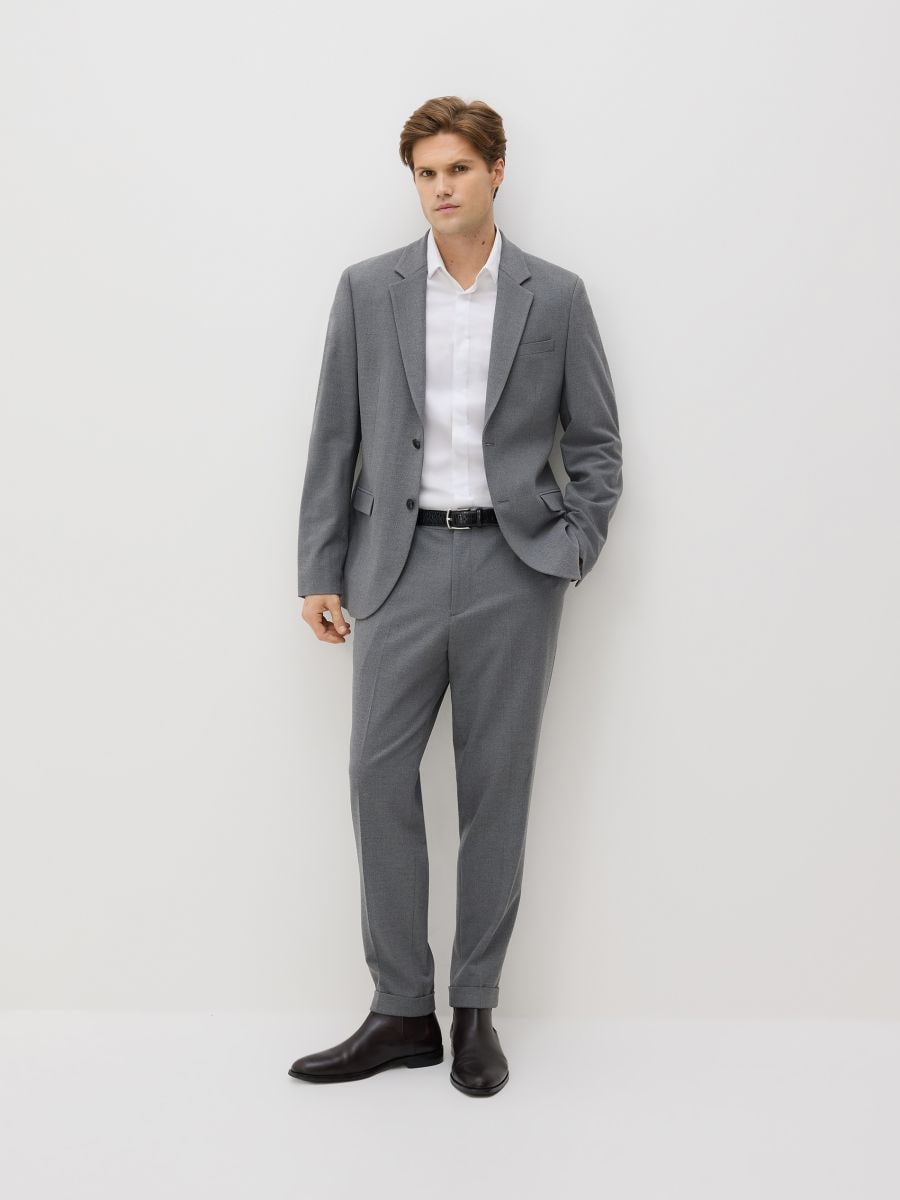 Anzughose mit Bügelfalten - dunkelgrau - RESERVED