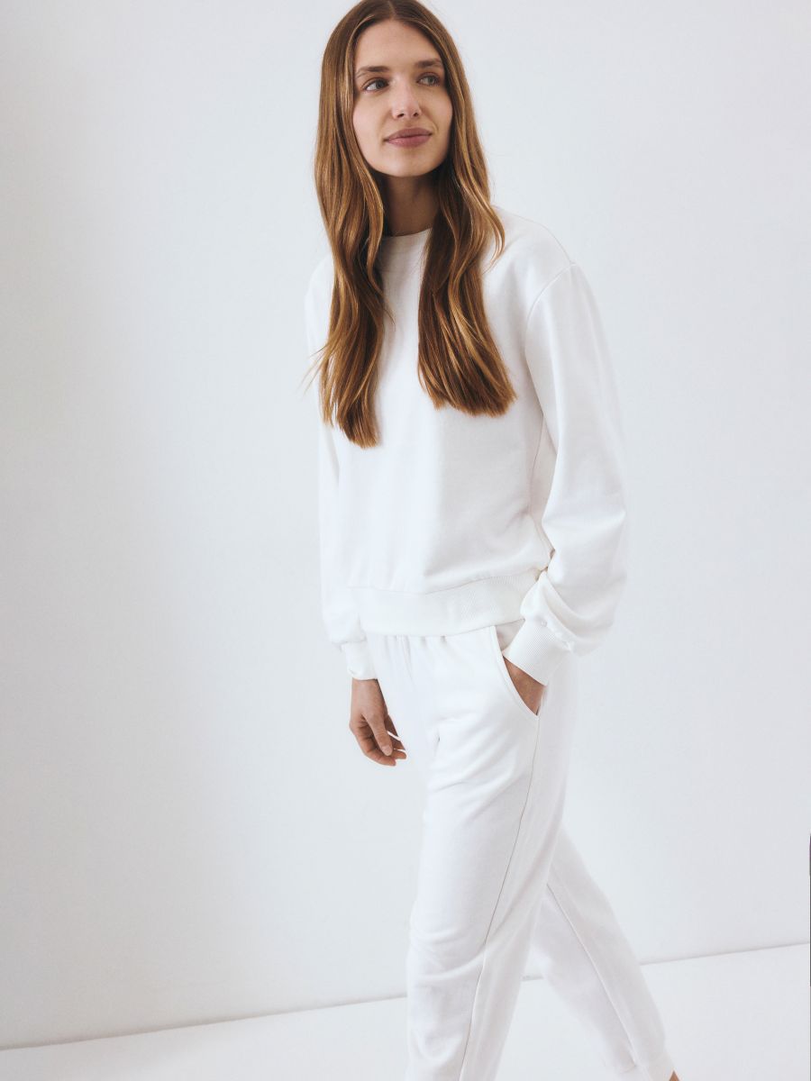 Cotton jogger sweatpants - cream - RESERVED - 5