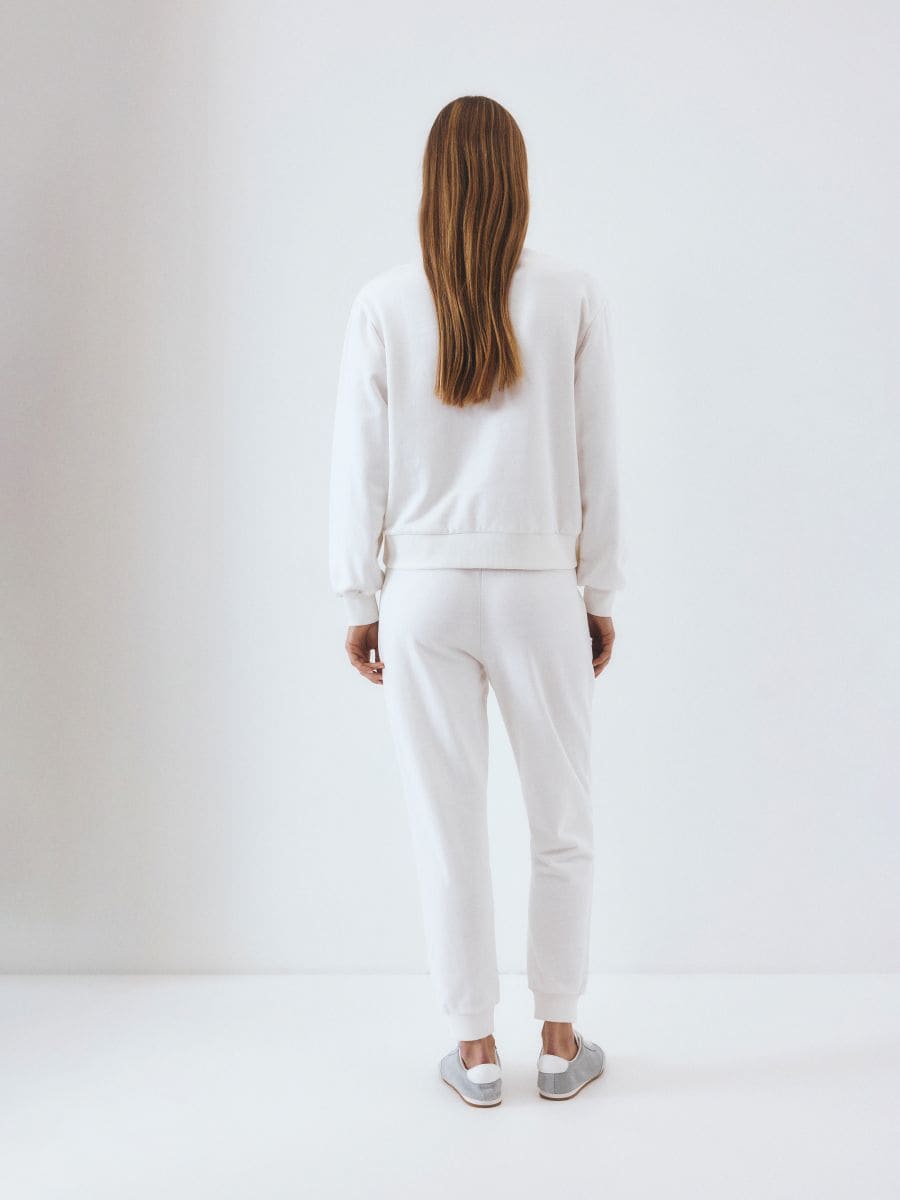 Cotton jogger sweatpants - cream - RESERVED - 5