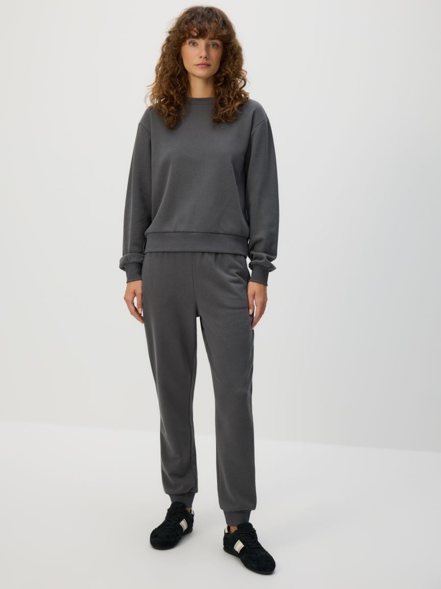 Cotton jogger sweatpants - dark grey - RESERVED