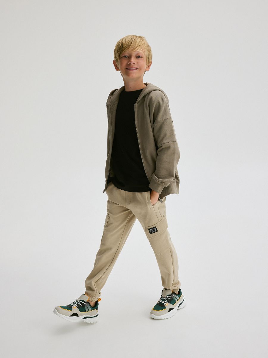Cargo joggers with pockets - beige - RESERVED - 4