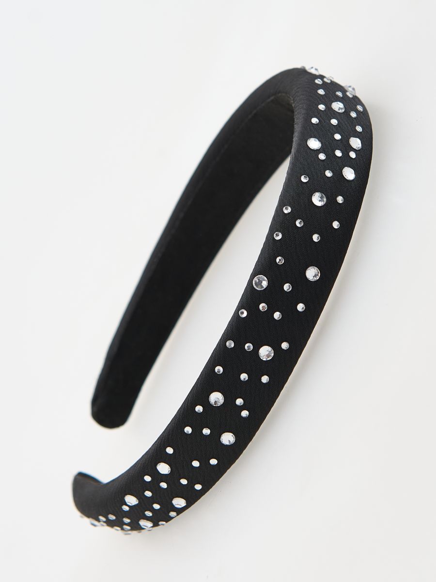 Headband with rhinestone detailing - black - RESERVED - 3