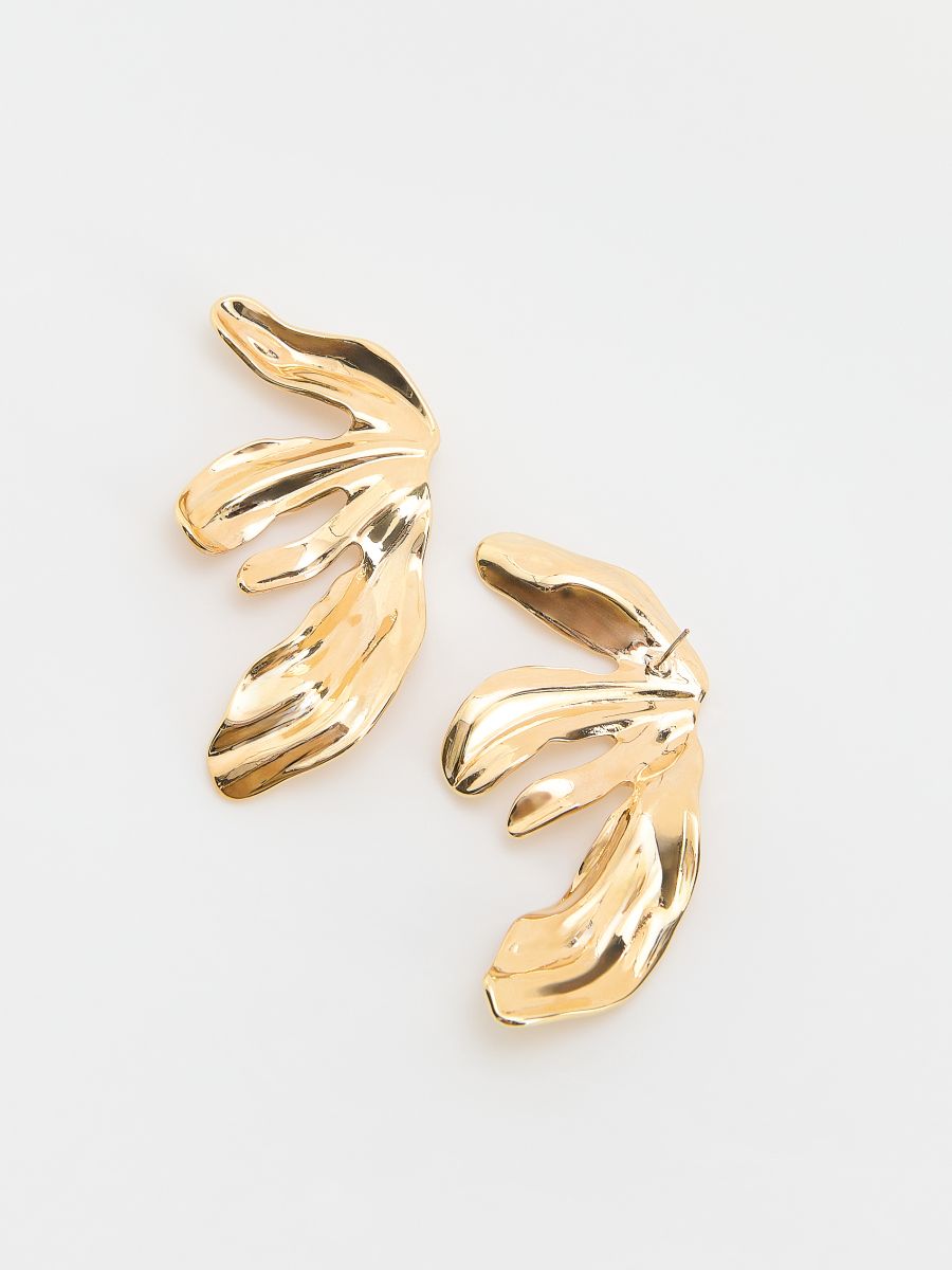 Irregular drop earrings - golden - RESERVED - 4