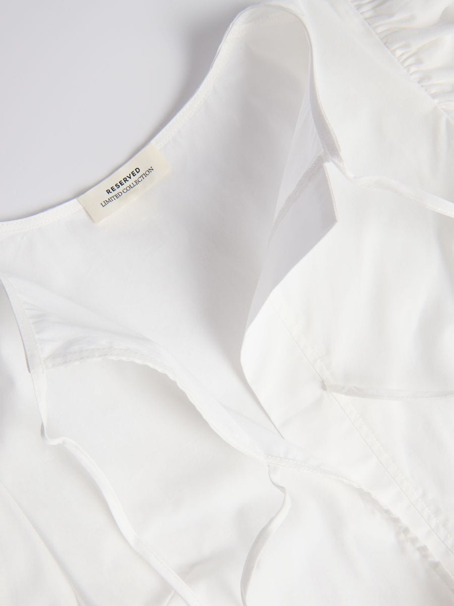 Tie blouse with peplum - white - RESERVED - 7