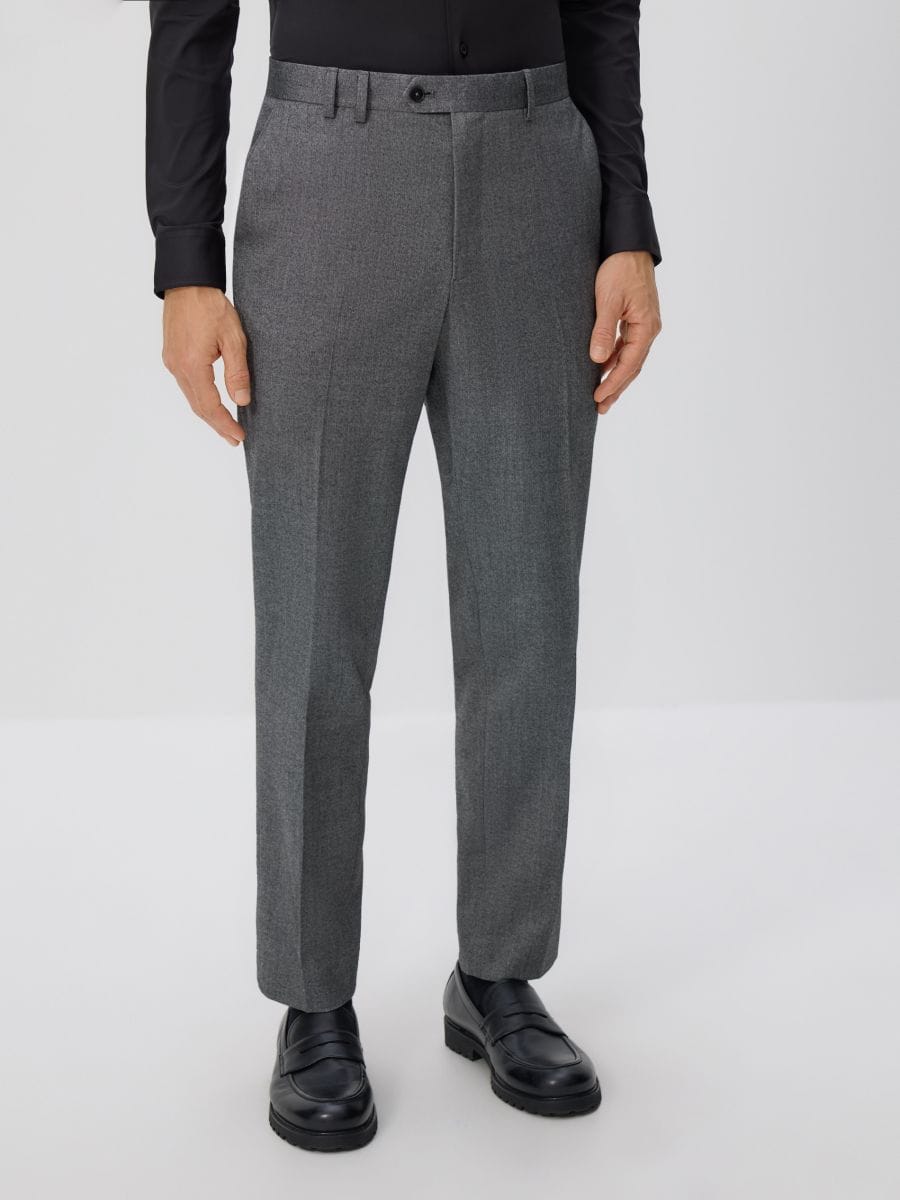 Pressitud viikidega ülikonnapüksid - must - RESERVED