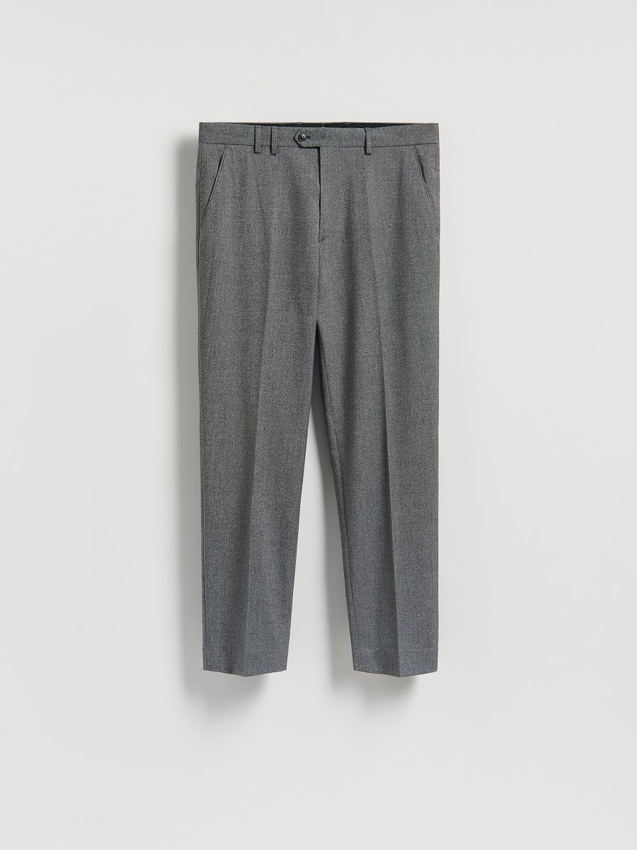 Pantaloni clasici cu dungă plisată - negru - RESERVED