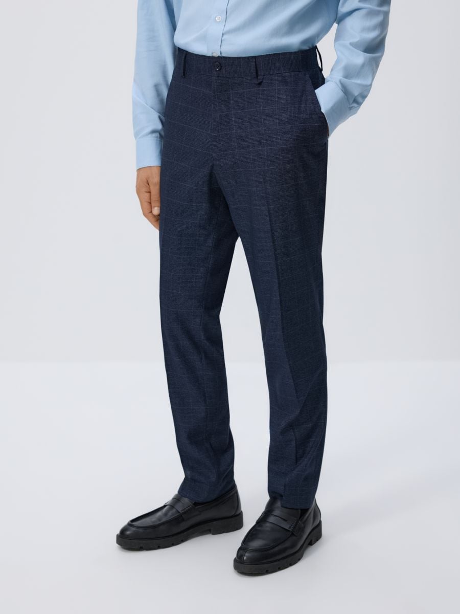 Spodnie garniturowe slim fit - granatowy - RESERVED