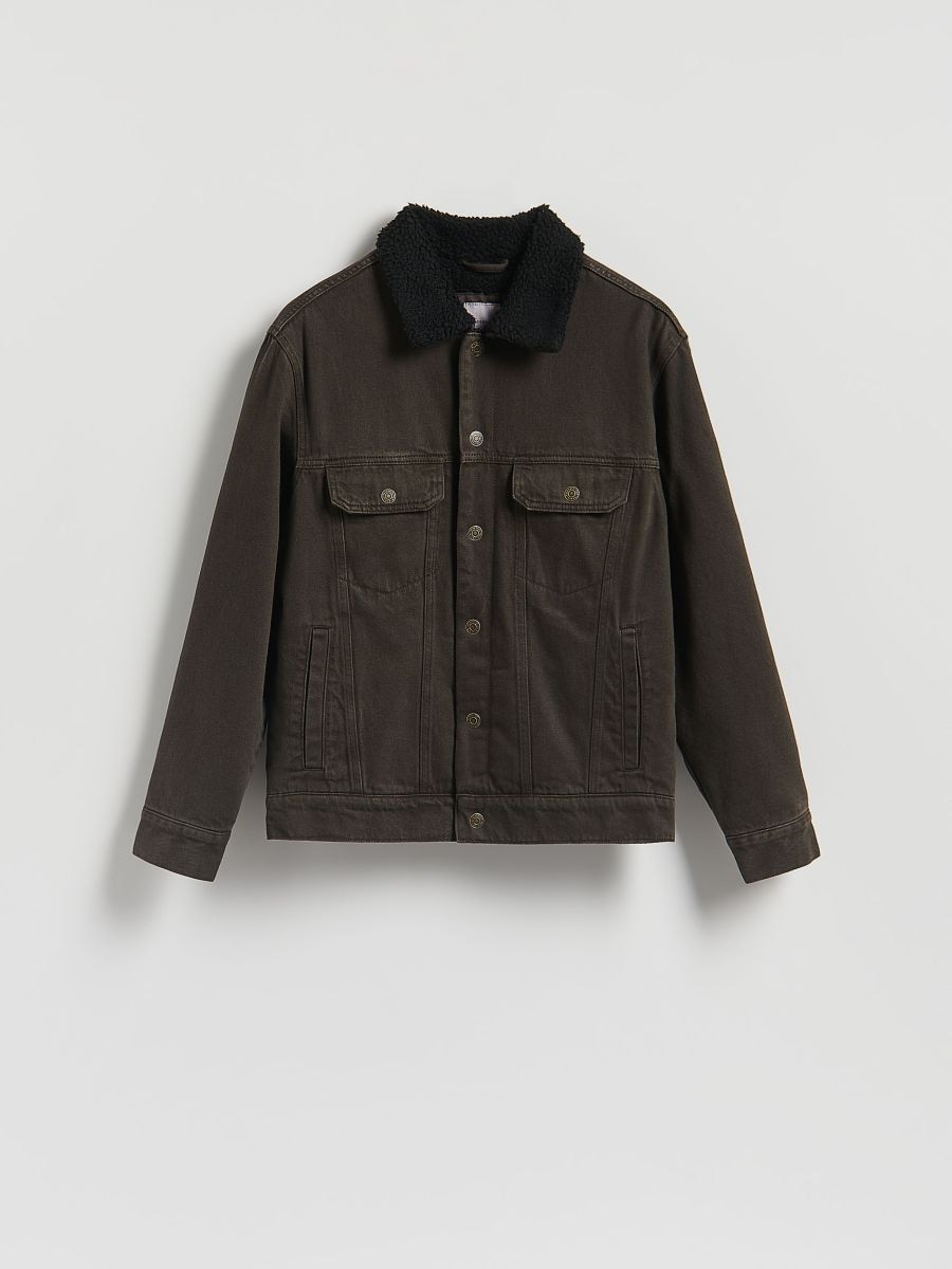 Denim sherpa jacket - dusty brown jeans - RESERVED