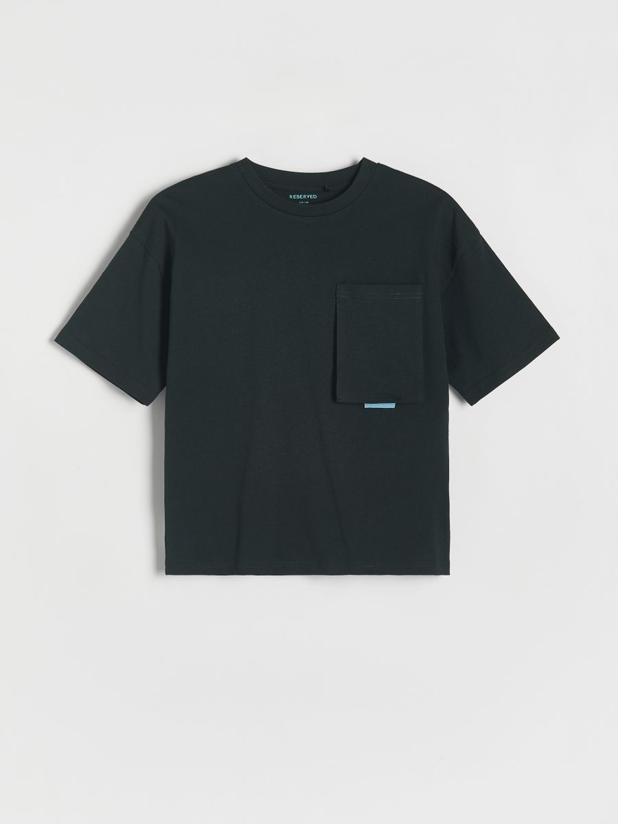 T-shirt oversize con stampa in rilievo - nero - RESERVED