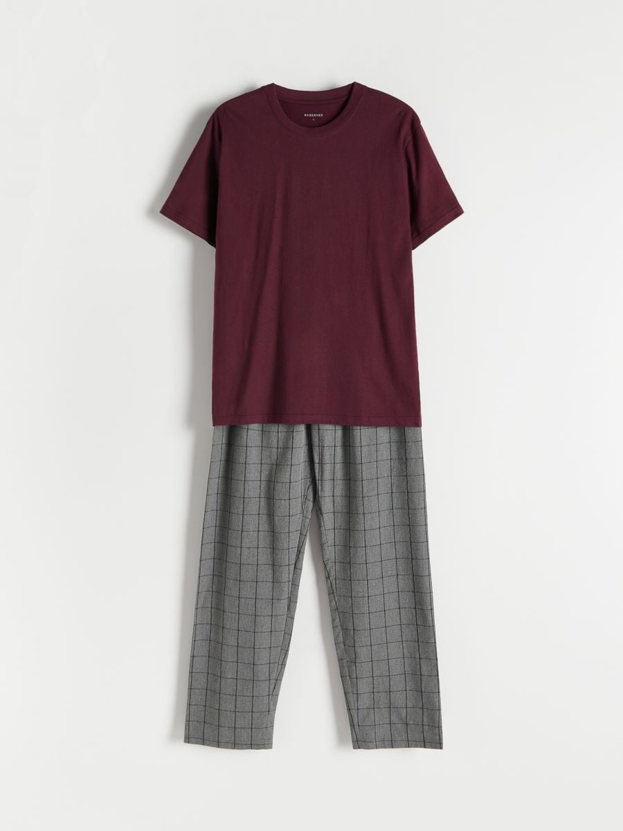 Tweedelige pyjamaset - ROODBRUIN - RESERVED