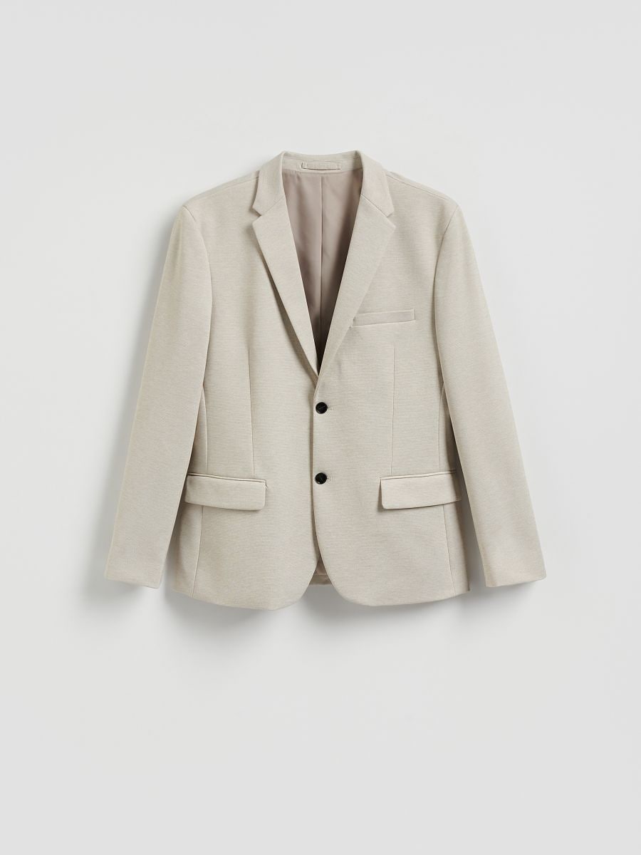 Slim fit blazer - beige - RESERVED