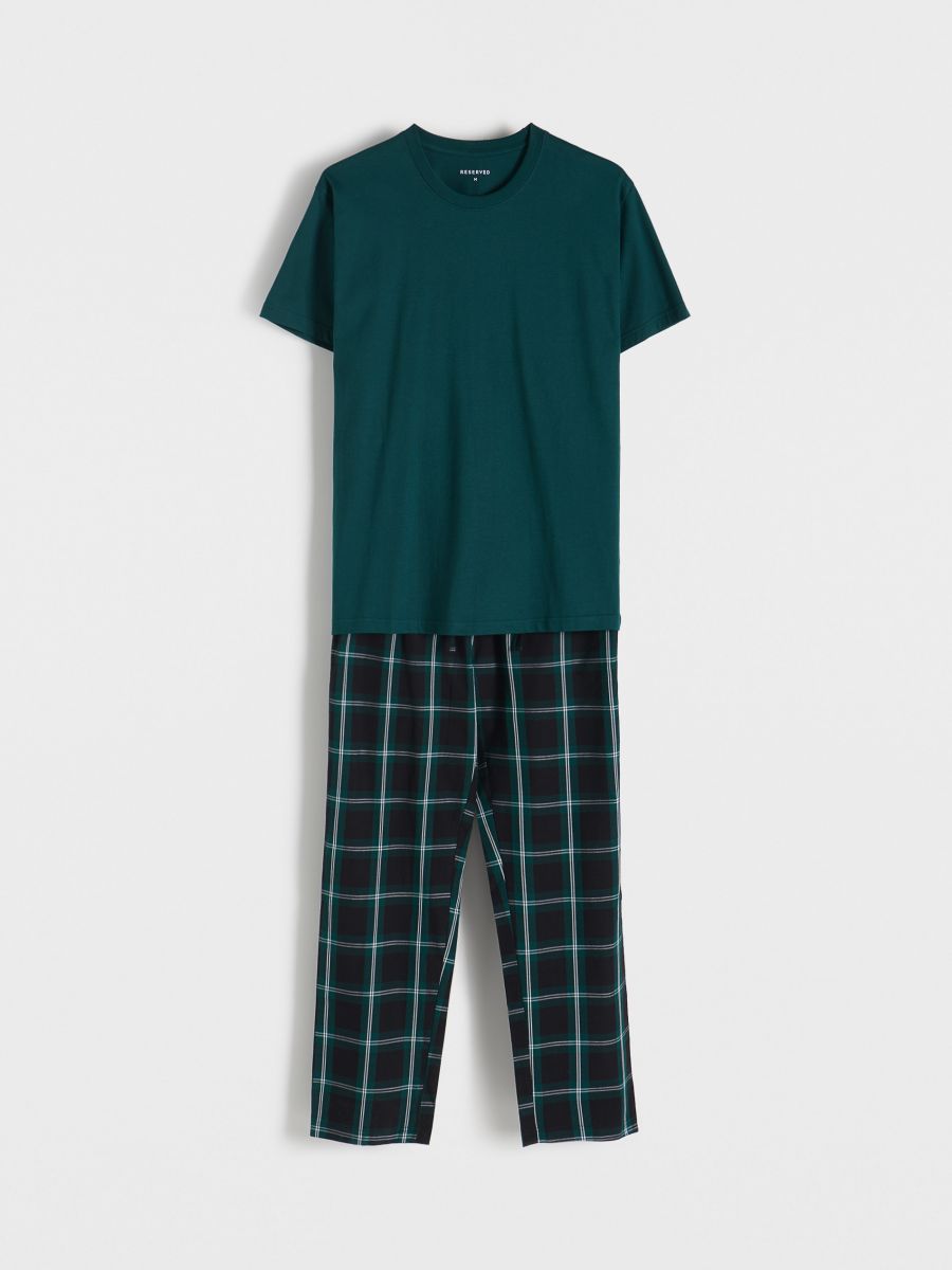 Zweiteiliges Pyjama-Set - dunkelgrün - RESERVED - 4