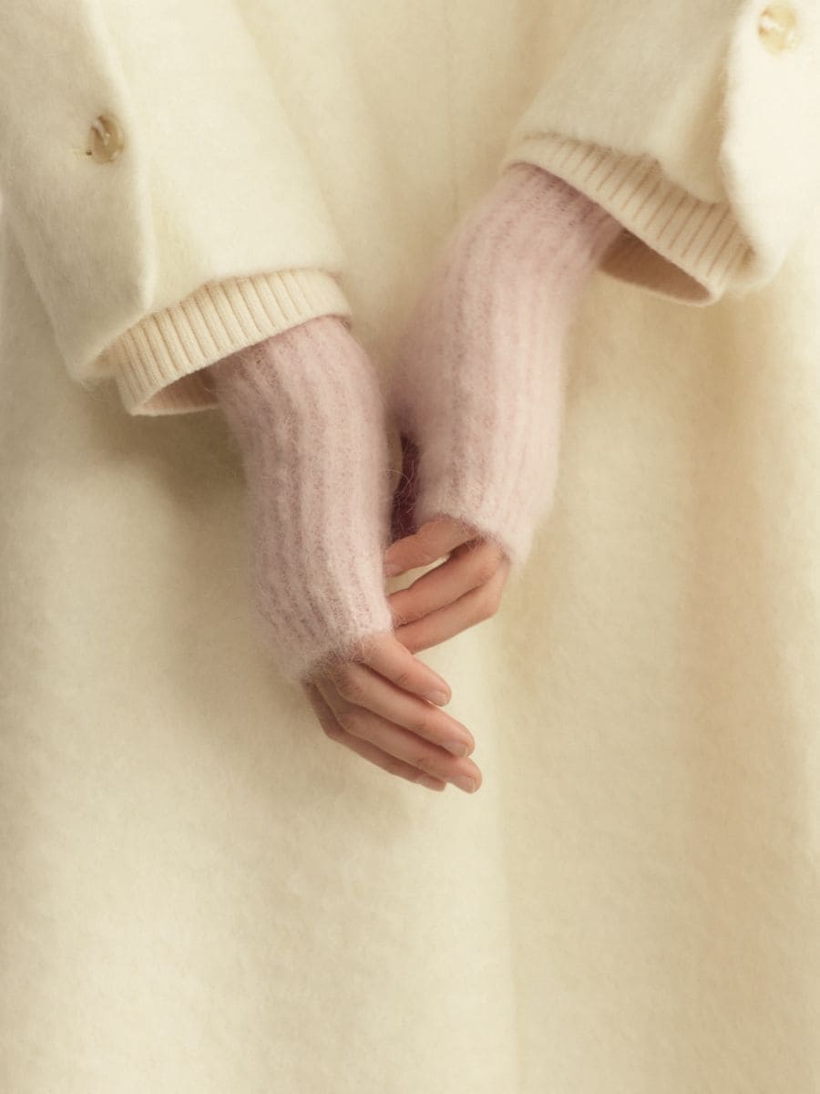 LADIES` GLOVES - pastel pink - RESERVED - 3