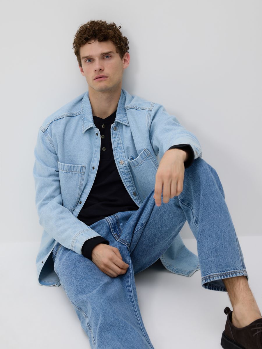 Comfort fit denim shirt - blue - RESERVED