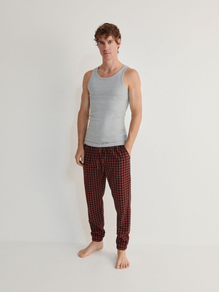 Bavlněné pyžamové kalhoty - měděná - RESERVED