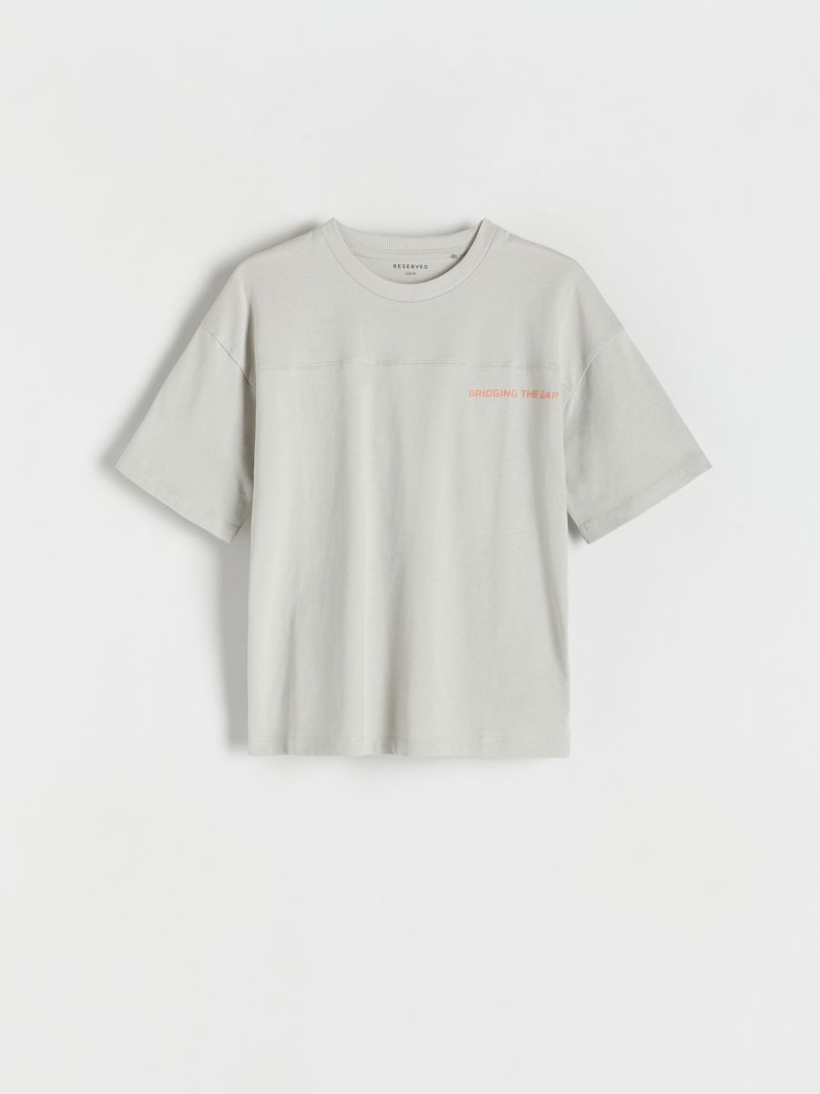 Oversized t-shirt i bomuld - light grey - RESERVED
