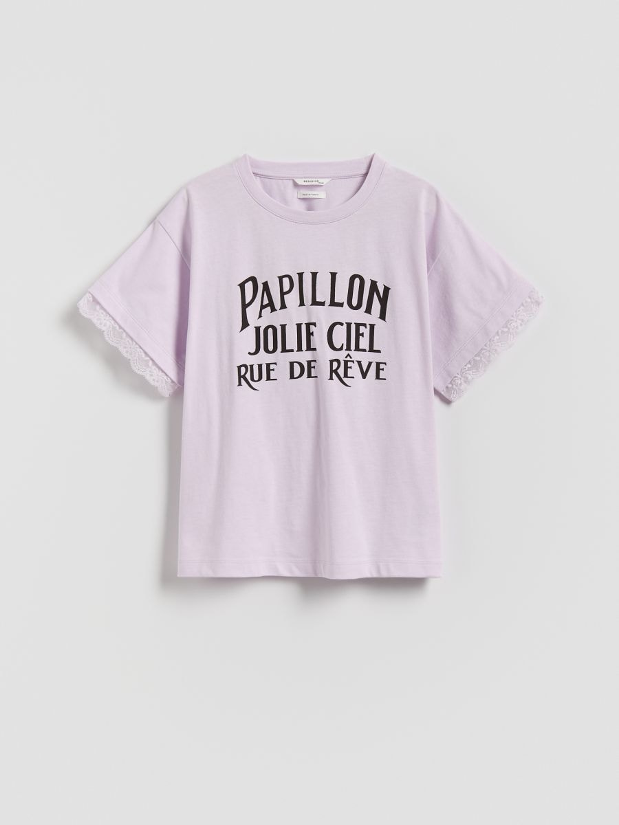 T-shirt with print - lavender - RESERVED