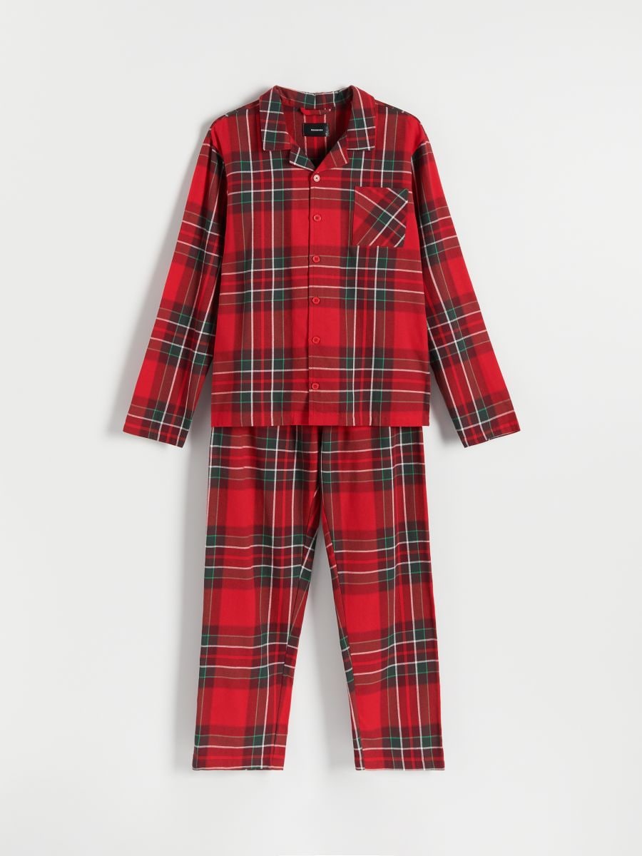 RESERVED Two - piece 8553V-33X set - check Color pyjama red