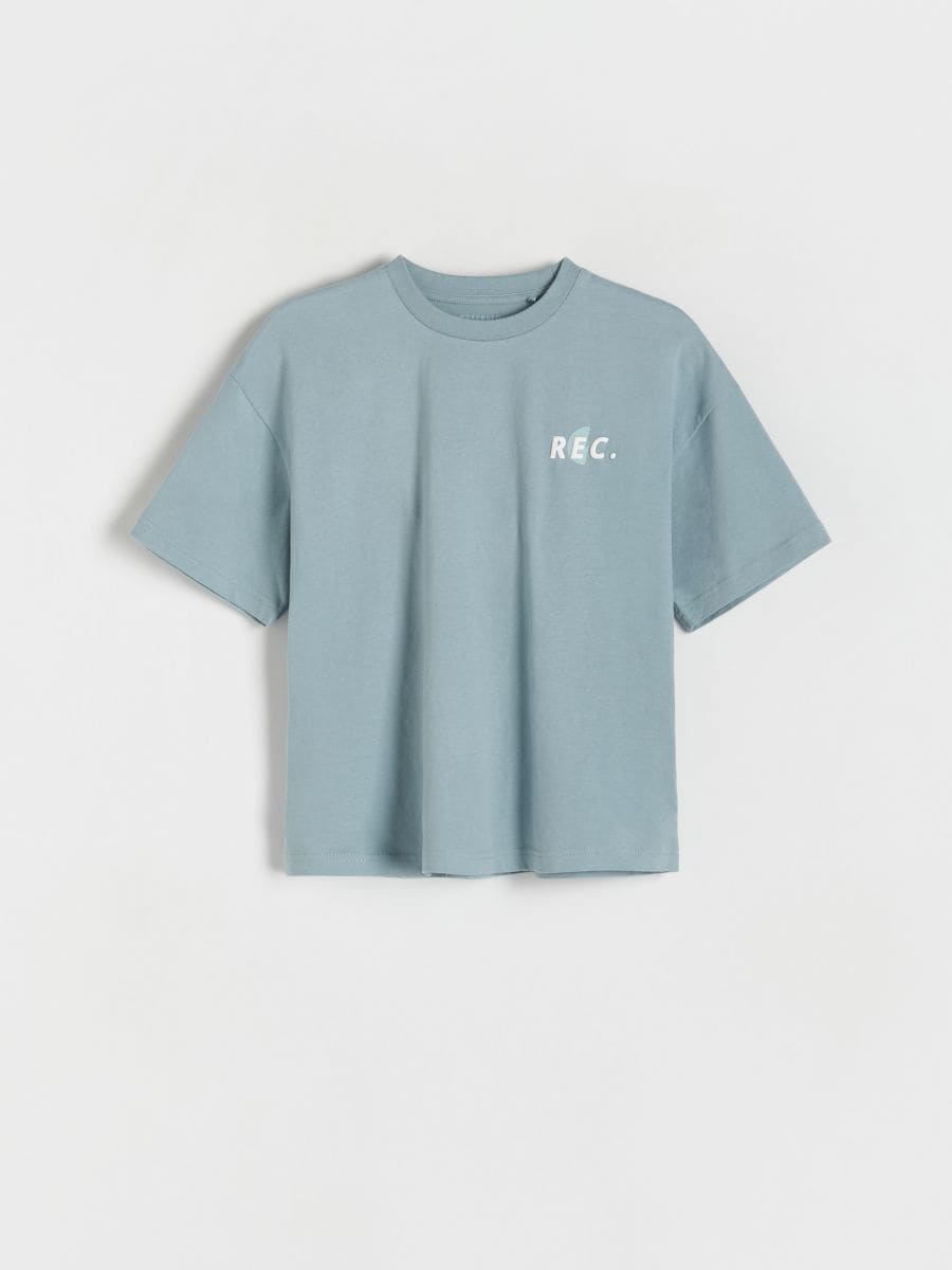 T-shirt met opdruk - blauw - RESERVED