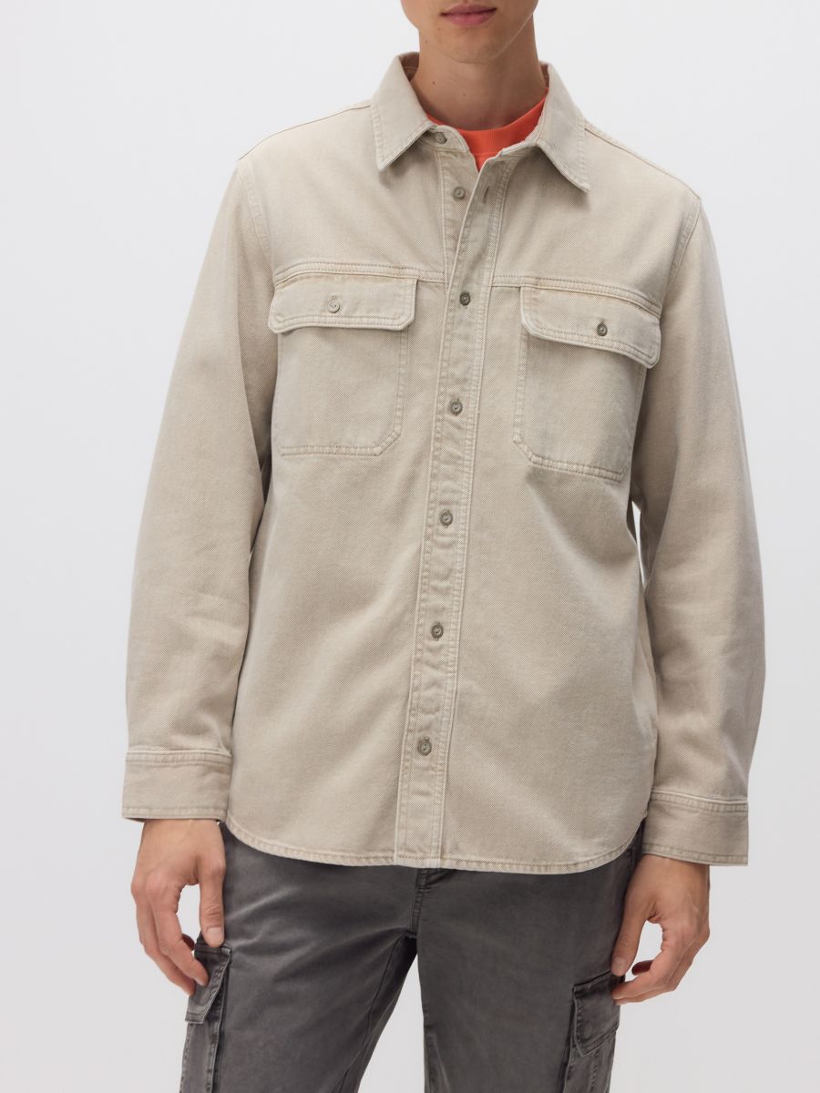 Regular fit denim overhemd - lichtgrijs - RESERVED - 4