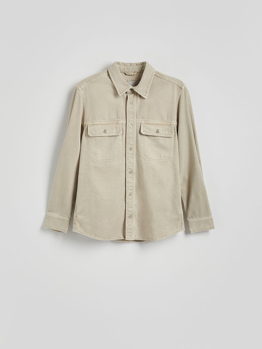 Regular fit denim overhemd - lichtgrijs - RESERVED - 5