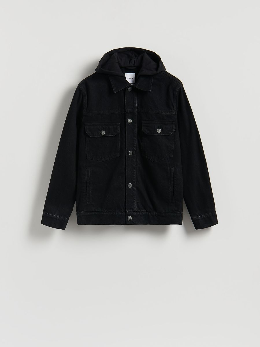 Katana in jeans con cappuccio - nero - RESERVED