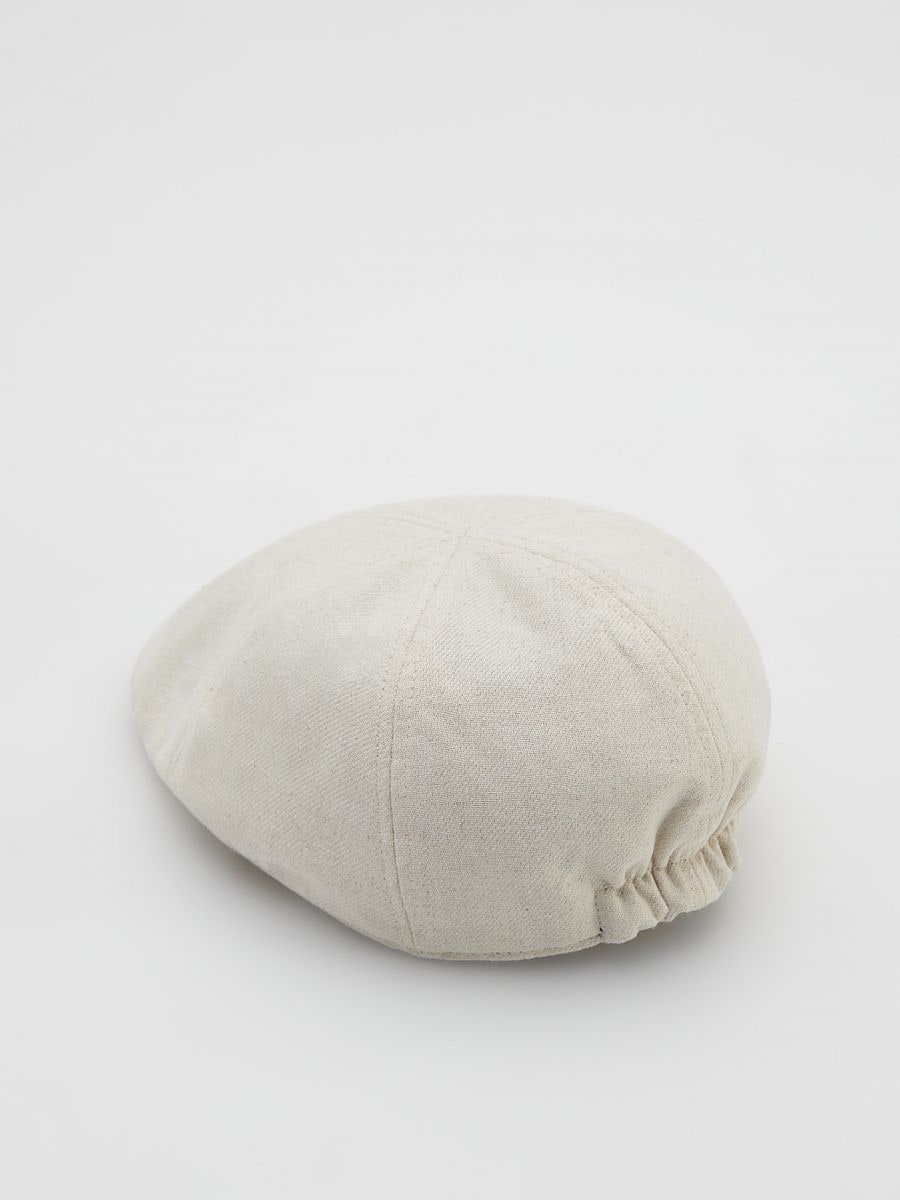 Linen blend flat cap - beige - RESERVED - 2