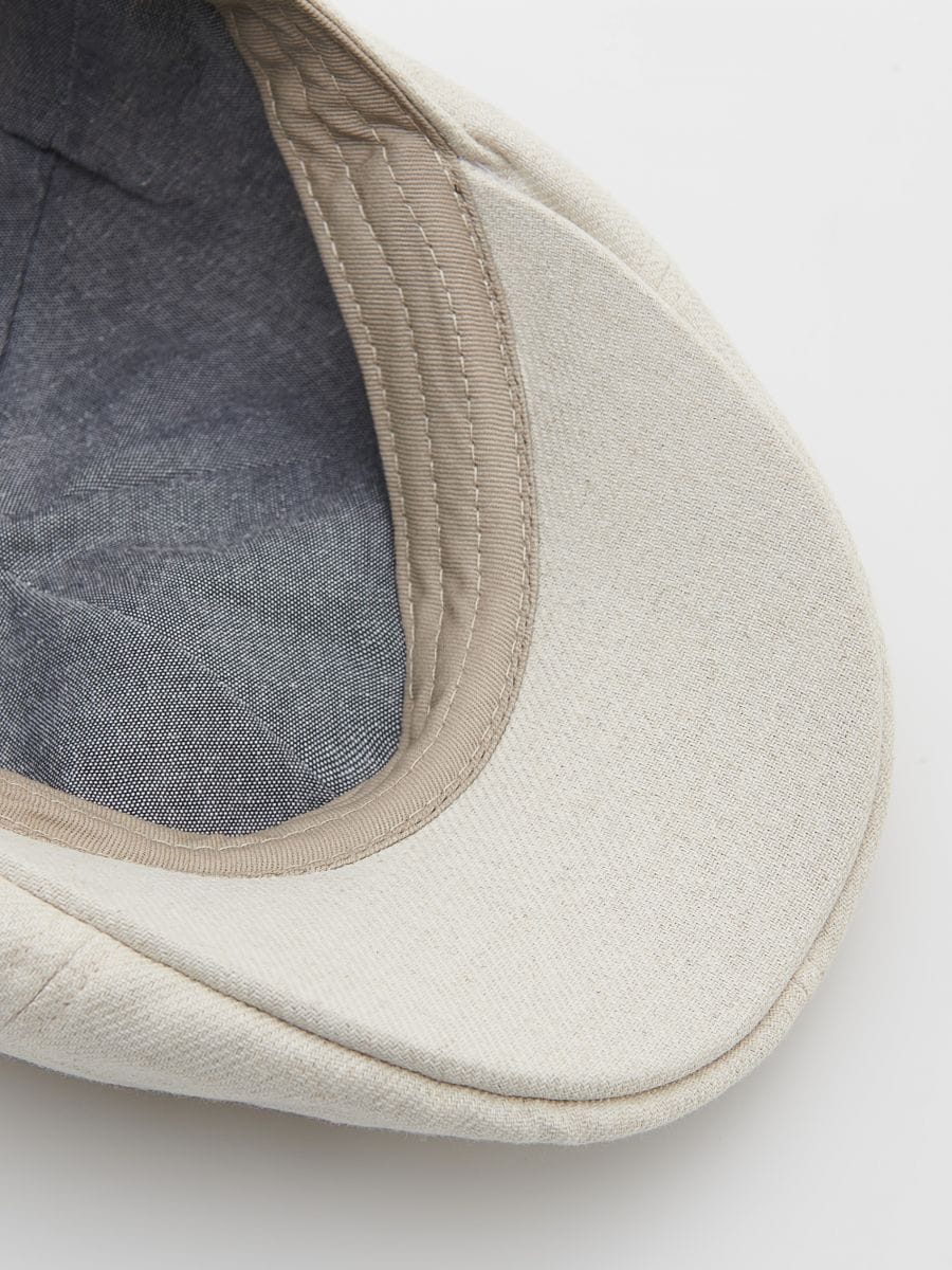 Linen blend flat cap - beige - RESERVED - 3