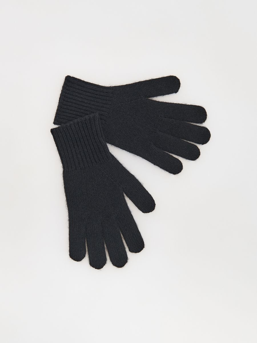 LADIES` GLOVES - SVART - RESERVED