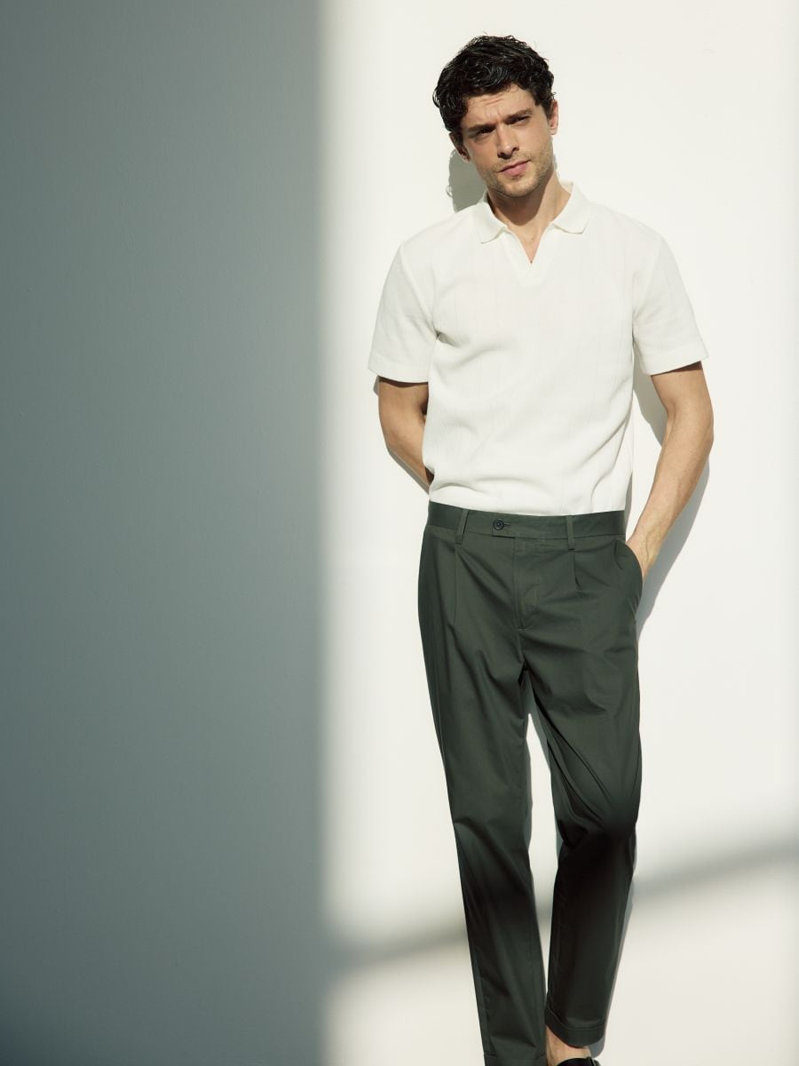 Koszulka polo regular fit - biały - RESERVED