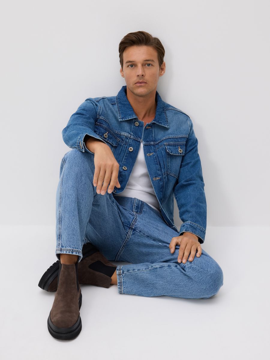 Faded denim jacket - navy - RESERVED