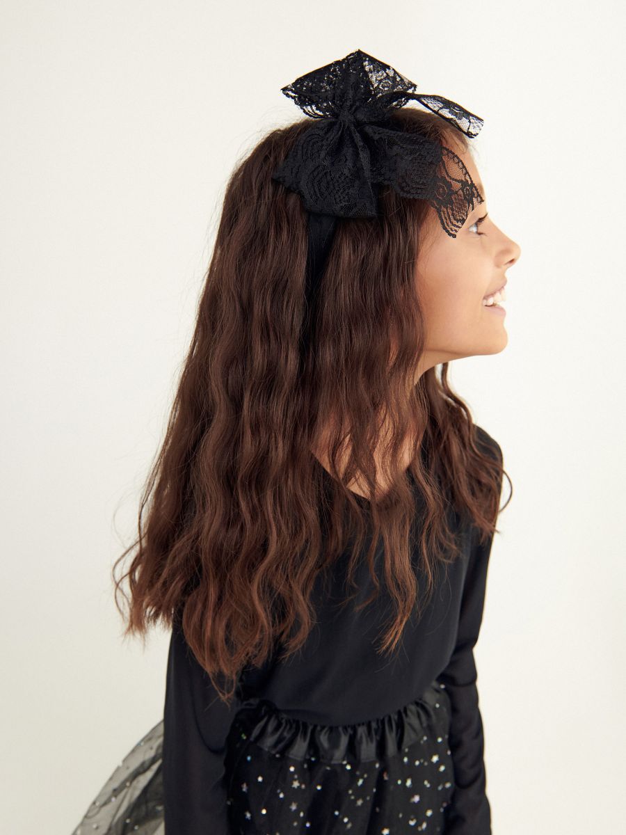 Cerchietto per capelli con fiocco Colore nero - RESERVED - 8583Q-99X
