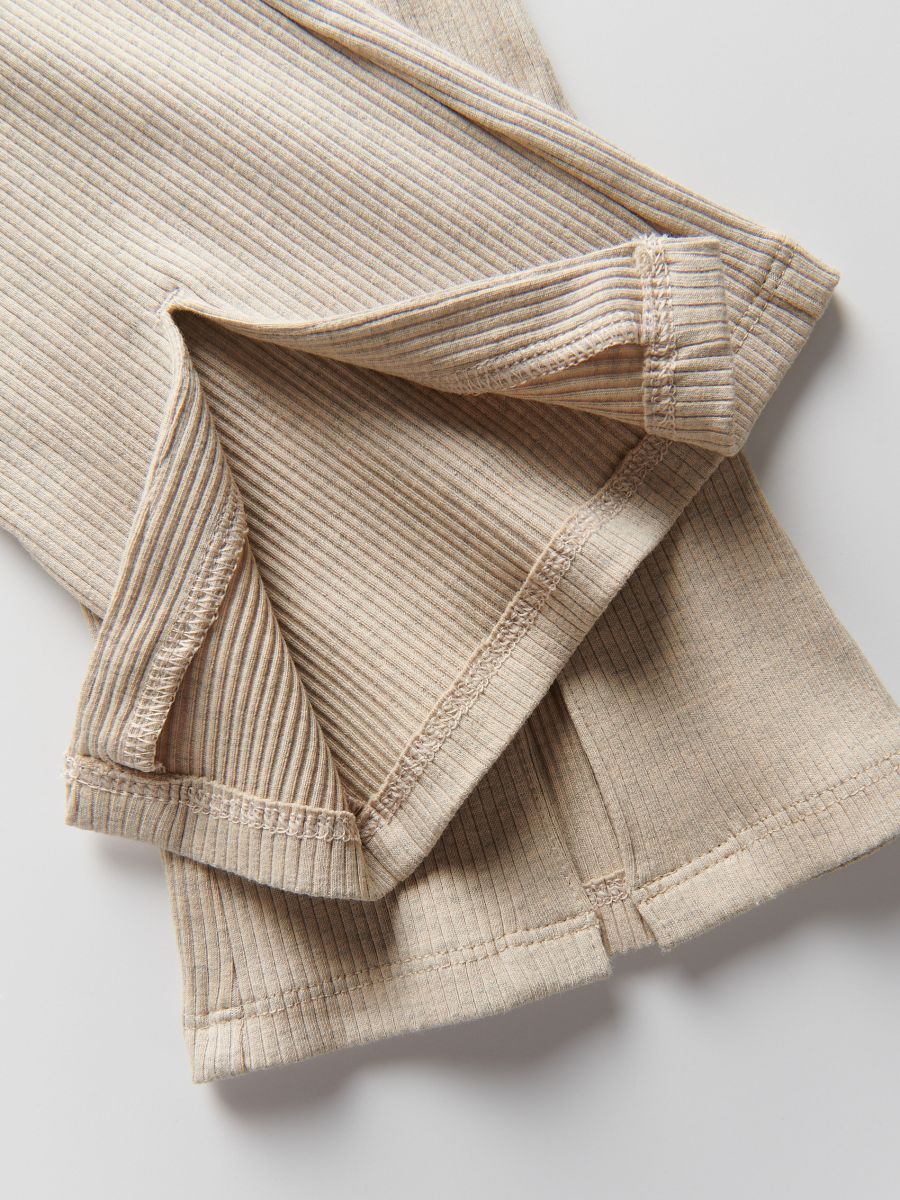 Flared viscose blend leggings - beige - RESERVED - 6