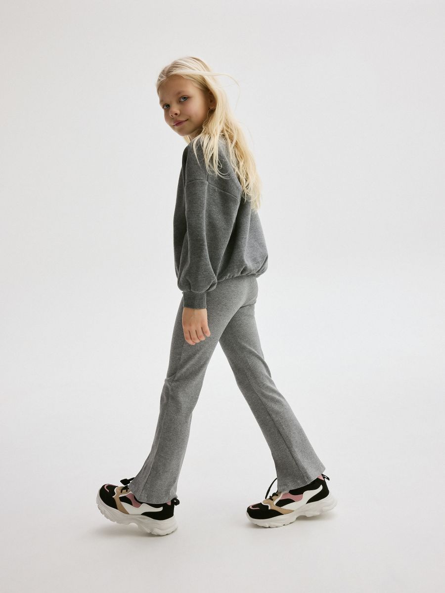 Flared viscose blend leggings - light grey - RESERVED - 4
