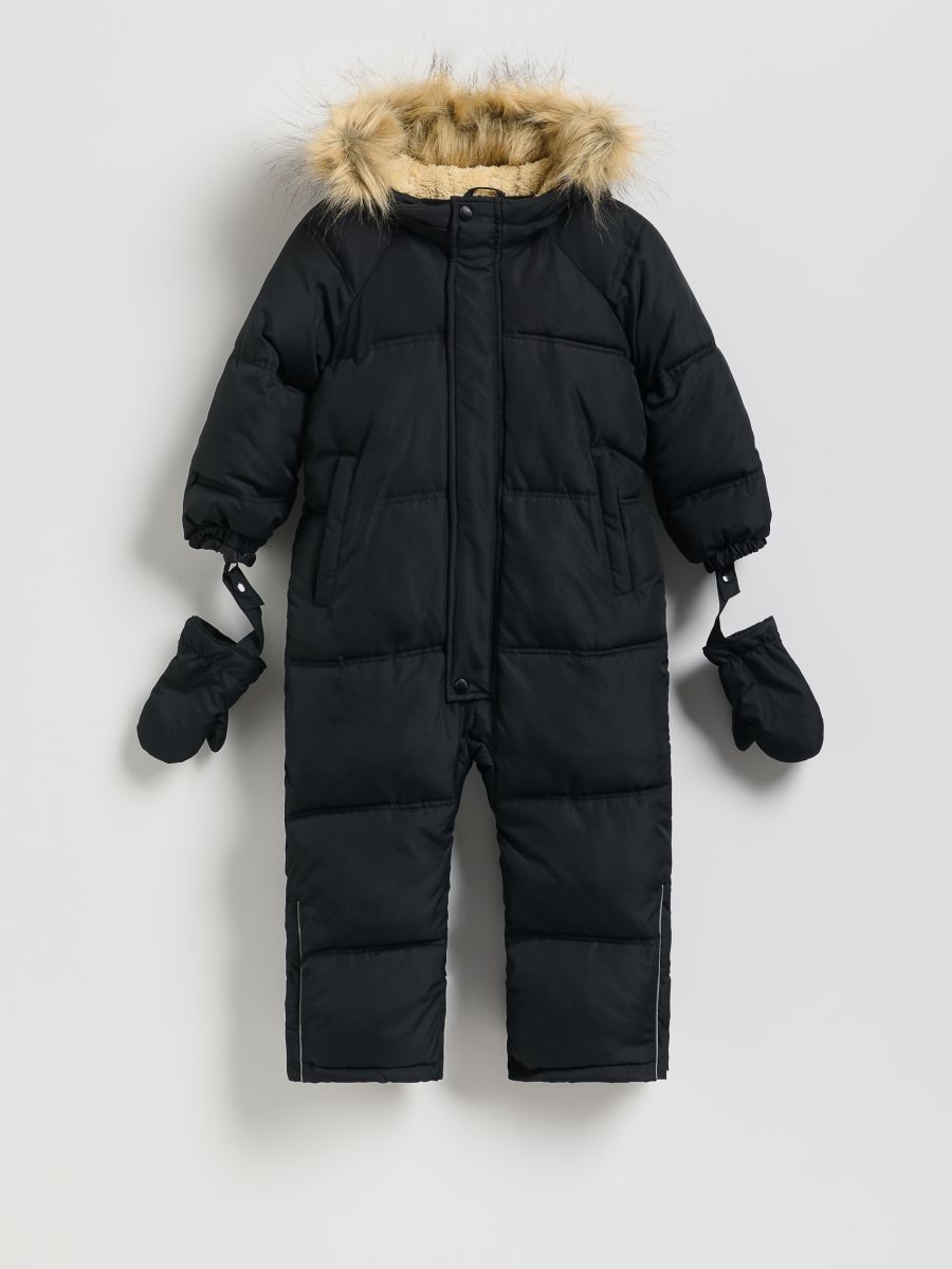 Gefütterter Schneeanzug mit Fausthandschuhen - schwarz - RESERVED